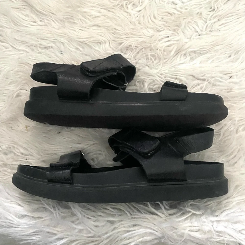 Vagabond Erin Leather Platform Leather Sandals Black Size 11 - Picture 4 of 9